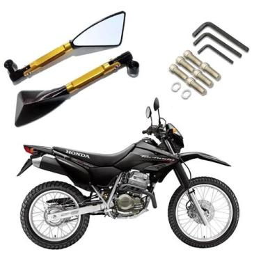 Imagem de Kit Retrovisor Esportivo Triangular R08 para Moto Honda XR 250 Tornado