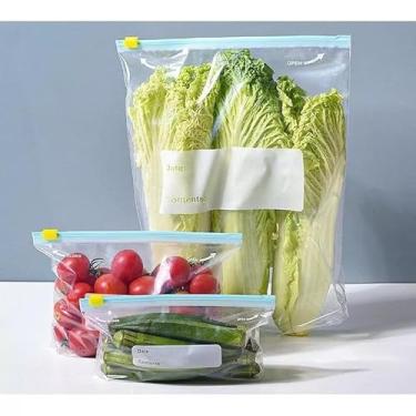 Imagem de Conjunto de 8 Sacos Herméticos para Alimentos, Reutilizáveis, com Zip Lock, 27 x 28 cm, para Congelador