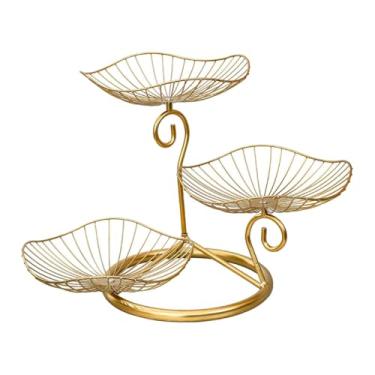 Imagem de AFXGUSD Cesta de Frutas de Ferro, Fruteira Decorativa, Cesta de Lanches, Pão de Banana, Batatas Fritas, Ouro