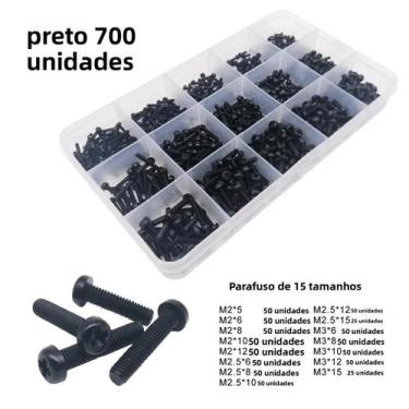 Imagem de Conjunto De Parafusos E Porcas Isolantes De Plástico Nylon Preto E Bra