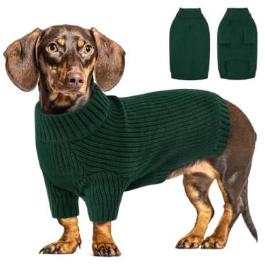 Imagem de Queenmore Suéteres para cães grandes, suéter de Natal para cães meninas meninos - pulôver de malha resistente, roupas térmicas de inverno para cães grandes G, verde