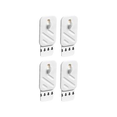 Imagem de Ordene - Gancho Plástico para Quadro Pequeno com Adesivo Removível, Cartela com 4 unidades, Cor Branca, Linha Aplik