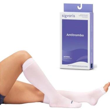 Imagem de Meia Sigvaris Antitrombo 3/4 18-23 mmHg 401E Branca, G
