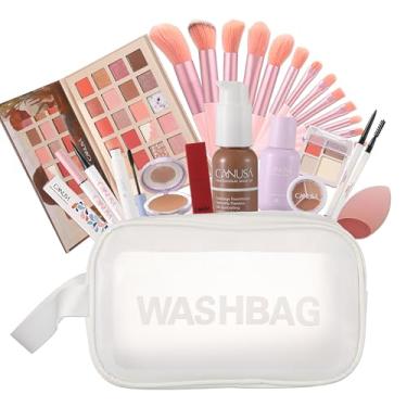 Imagem de Conjunto de maquiagem de rosto inteiro, 26 peças, presente surpresa para mulheres, pacote cosmético essencial para iniciantes, inclui paleta de sombras de 24 cores, batom, conjunto de pincéis