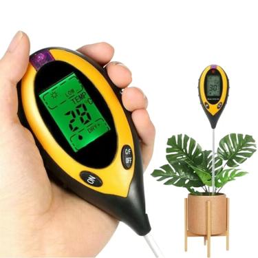 Imagem de Medidor Digital 4 em 1 de pH, Umidade, Luz e Temperatura do Solo para Cultivo, Tela LCD