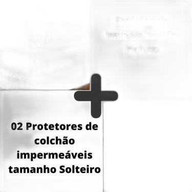 Imagem de Kit 02 Protetor Colchão Impermeável Branco Cama Solteiro