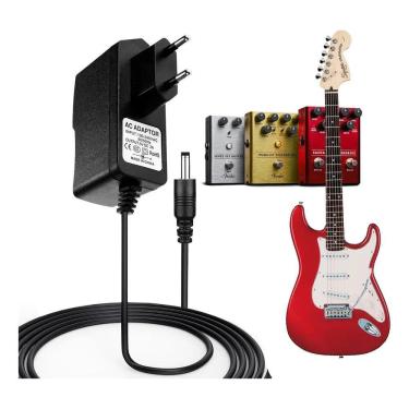 Imagem de 2X Fonte 9V 1A Para Pedais Negativo No Centro, Sem Ruídos