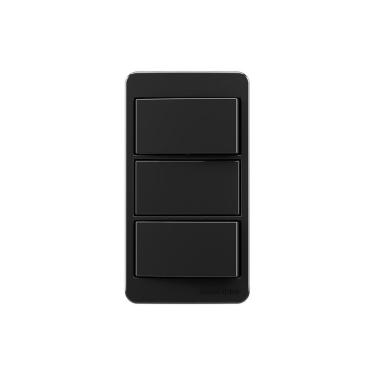 Imagem de Placa Para Condulete Caixa 3-4" Com Interruptor Simples Duplo Margirius Sleek 10a Preto Ebony Preto