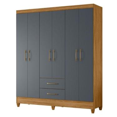 Imagem de Guarda Roupa Casal Panama 6p 153 Cm Freijo Cinza Moval