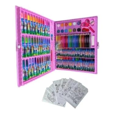 Imagem de 5X Estojo Maleta Escolar Pintura Infantil 150 Peças Completo