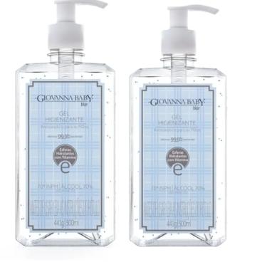 Imagem de Kit 2 Gel Higienizante Giovanna Baby Blue, 500ml Cada, Fragrância Suave, Com Álcool 70%
