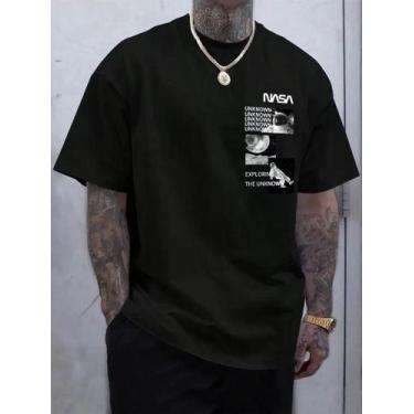 Imagem de Camiseta Masculina Basica Estampada Nasa Astronauta Algodão - crushed,