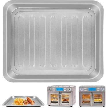 Imagem de ZuKaYeHome Air Fryer Grill Plate para fritadeira Emeril Lagasse Dual Zone 360 Air Fryer Forno 25 QT extra grande, 35 cm × 30,5 cm de aço inoxidável, acessórios para churrasqueira, placa de crimpagem