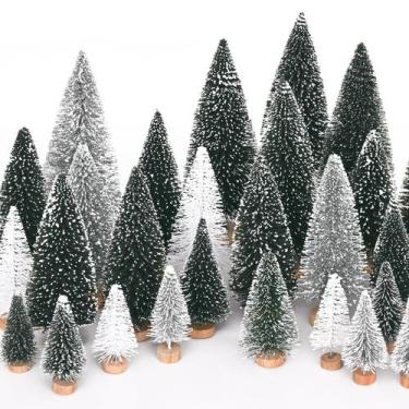 Imagem de Decoração de mesa de Natal Waipfaru Bottle Brush Trees 21 unidades