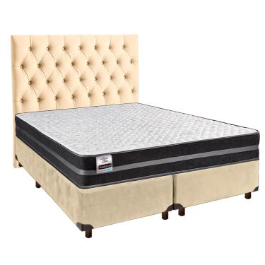 Imagem de Cama + Box Blindado e Colchão Molas Ultralastic Casal - Bogota Inducol + Cabeceira