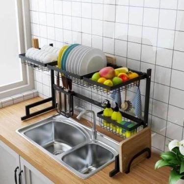 Imagem de Escorredor de Louça Pia Prateleira Cozinha Talheres Organizador Suport
