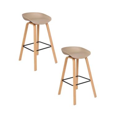 Imagem de Kit 2 Banquetas Alta Polipropileno Toledo Fratini  Cinza