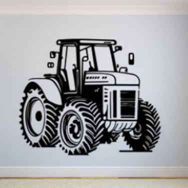 Imagem de Adesivos de parede de trator, pôsteres de parede de motocicleta de quatro rodas, decalques de arte de carro grande, murais decorativos para quarto das crianças 115 x 115 cm
