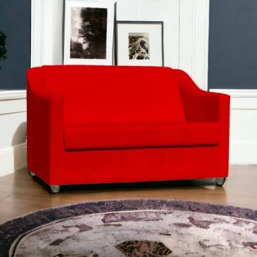 Imagem de Namoradeira Decorativa Para Sala Mila Suede Cores Pé de Plástico Croma