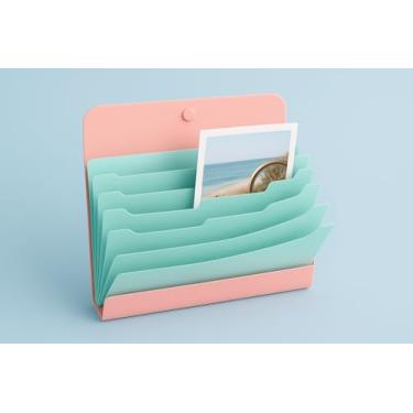 Imagem de Pasta Sanfonada Organizadora Pastel A4 – 5 Divisórias Expandível (Rosa)