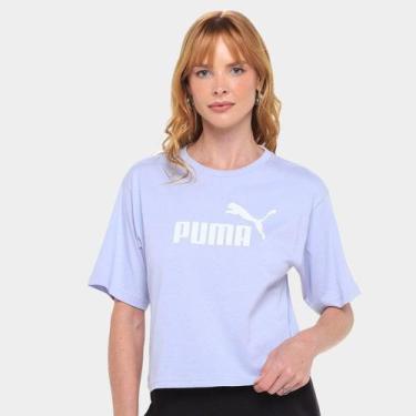 Imagem de Camiseta Cropped Puma N.1 Logo Relaxed Feminina, Cinza, M
