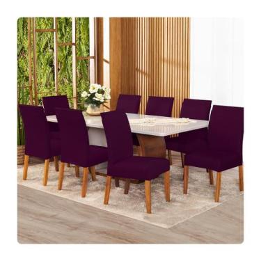 Imagem de Kit 8 Capas de Cadeira Malha Gel - Lenharo Enxovais, ROXO