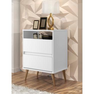 Imagem de Mesa de Cabeceira Retrô Classico Plus Pés Palito branco