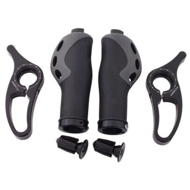 Imagem de KiBcsLic 2x Extremidades de guidão de bicicleta ergonômicas, fáceis de instalar, confortáveis, antiderrapantes, apoio de polegar para BMX