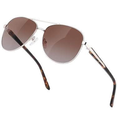 Imagem de BIRCEN Óculos De Sol Aviador Polarizados Para Mulheres: Quadrados Acetato Com Proteção Uv E Estilo Clássico Retrô