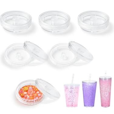 Imagem de Maucircol Pacote com 6 tampas de globo de neve, tampa de parafuso de coqueteleira preenchível, serve para copo de globo de neve acrílico de 24/16/340.2 g