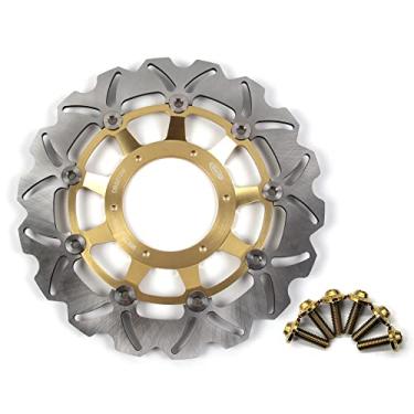 Imagem de Rotor de disco de freio dianteiro Arashi com parafusos de montagem para Honda CBR250R 2011-2013 ABS inclui, CBR300R 2011-2017 ABS, acessórios de substituição de motocicleta dourados