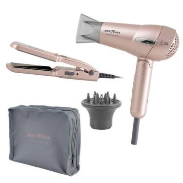 Imagem de Kit Britânia Travel Rose Gold Secador e Prancha Bivolt