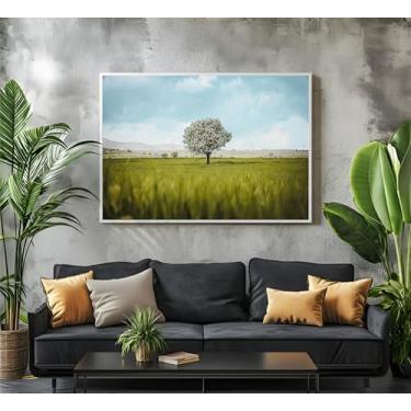 Imagem de Quadro Decorativo Grande Premium Árvores Coloridas Sala Hall (04, Branco, 120x80)