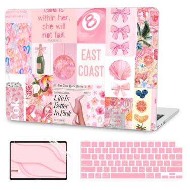 Imagem de G JGOO Compatível com MacBook Air 13 polegadas 2025 2024 2023 2022 M4 A3240 M3 A3113 M2 A2681, capa rígida de plástico para MacBook Air de 13,6 polegadas + capa de teclado + protetor de tela, colagem