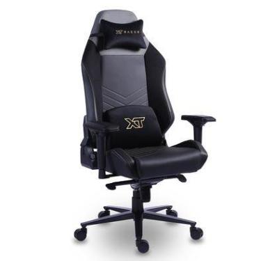 Imagem de Cadeira Gamer XT Racer Draco, Até 130 Kg, Reclinável Ergonômica, Tecido Polyester, Preto e Dourado