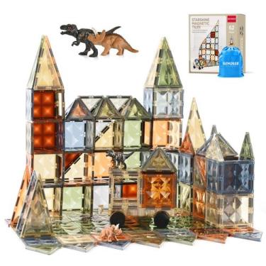 Imagem de Telhas magnéticas BENOKER STEM Learning com dinossauro de 3 a 8 anos