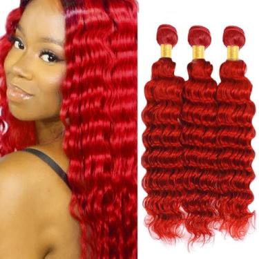 Imagem de Pacotes de cabelo ZevPiul Bright Red Deep Wave 16cm Brazilian