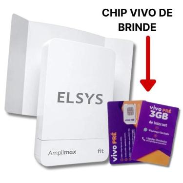 Imagem de Roteador Modem 4G Amplimax Fit Elsys com Chip Vivo de Brinde Internet 