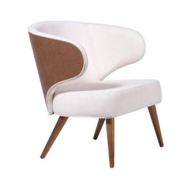 Imagem de Poltrona Decorativa Com Pés De Madeira Multimóveis Cr7005 Off White/ca
