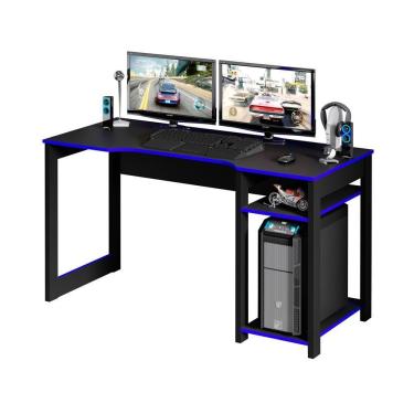Imagem de Mesa Para Computador Notebook Gamer Me4152 Preto-azul - Tecno Mobili