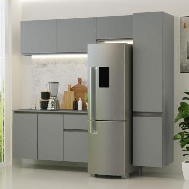 Imagem de Armário De Cozinha Completa Suspenso 220cm Cinza Nice Madesa 04 Cinza