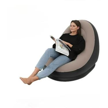 Imagem de Sofá InfláVel 3 Em 1 | Transforma Em Poltrona E Cama | Inclui Bomba De Ar | PortáTil Para Casa, Camping E Praia(Estilo B/Marrom)