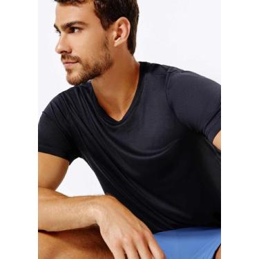 Imagem de Camiseta Esportiva Masculina Com Refletivo - Hering, M, Preto