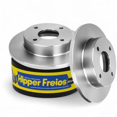 Imagem de Par Discos de Freio Dianteiro HF14 Compatível com Ka Fiesta Courier 1.0 1.3 1996 a 2016 Sólido 4 Furos 239mm