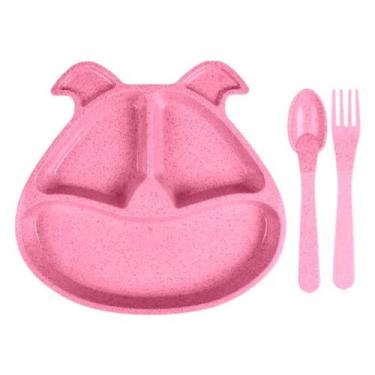 Imagem de Prato Infantil Cachorrinho com Divisórias e Talheres 3 Peças - Zein, R