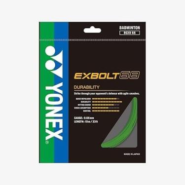 Imagem de YONEX Corda de badminton EXBOLT 68, calibre 0,68 mm, comprimento 10 m, alta potência e opções de cores duráveis (verde-limão)