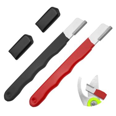Imagem de 2 apontadores de ferramentas de jardim, afiador de facas multiuso de aço Wolfram premium, apontador de lâmina de bolso portátil para tesouras de poda, machado, machado, tesoura de cerca de foice