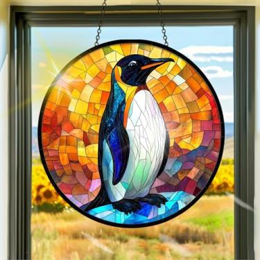 Imagem de Apanhador de sol de acrílico colorido, apanhadores de sol, decoração de janela pendurada de pinguim, arte de parede de criador de arco-íris, para quarto, varanda, interior e exterior, jardim, enfeites