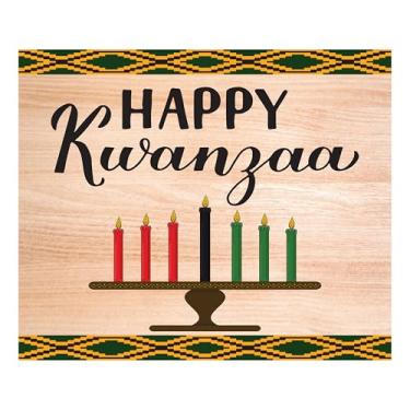 Imagem de JennyGems Decorações de feriado de herança africana, placa de pendurar na parede Happy Kwanzaa, decoração festiva feita à mão, decorações de festa Kwanzaa, decoração de casa Kwanzaa, decoração de parede Kwanzaa