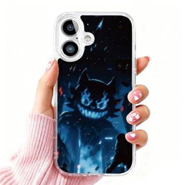 Imagem de DSJIFGEW Design de capa transparente padrão para iPhone 16 | Antiamarelamento, parte traseira rígida, proteção contra quedas de nível militar, suporta carregamento sem fio